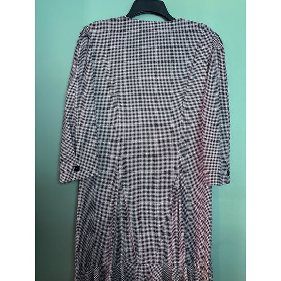 Risa Ann New York Dress Womens 16.5 Lagenlook Victorian Retro Midi Silky Ruffle - Picture 3 of 11